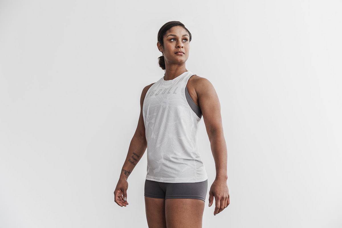 Nobull High-Neck Women's Tank Tops White | Australia (GC2348)
